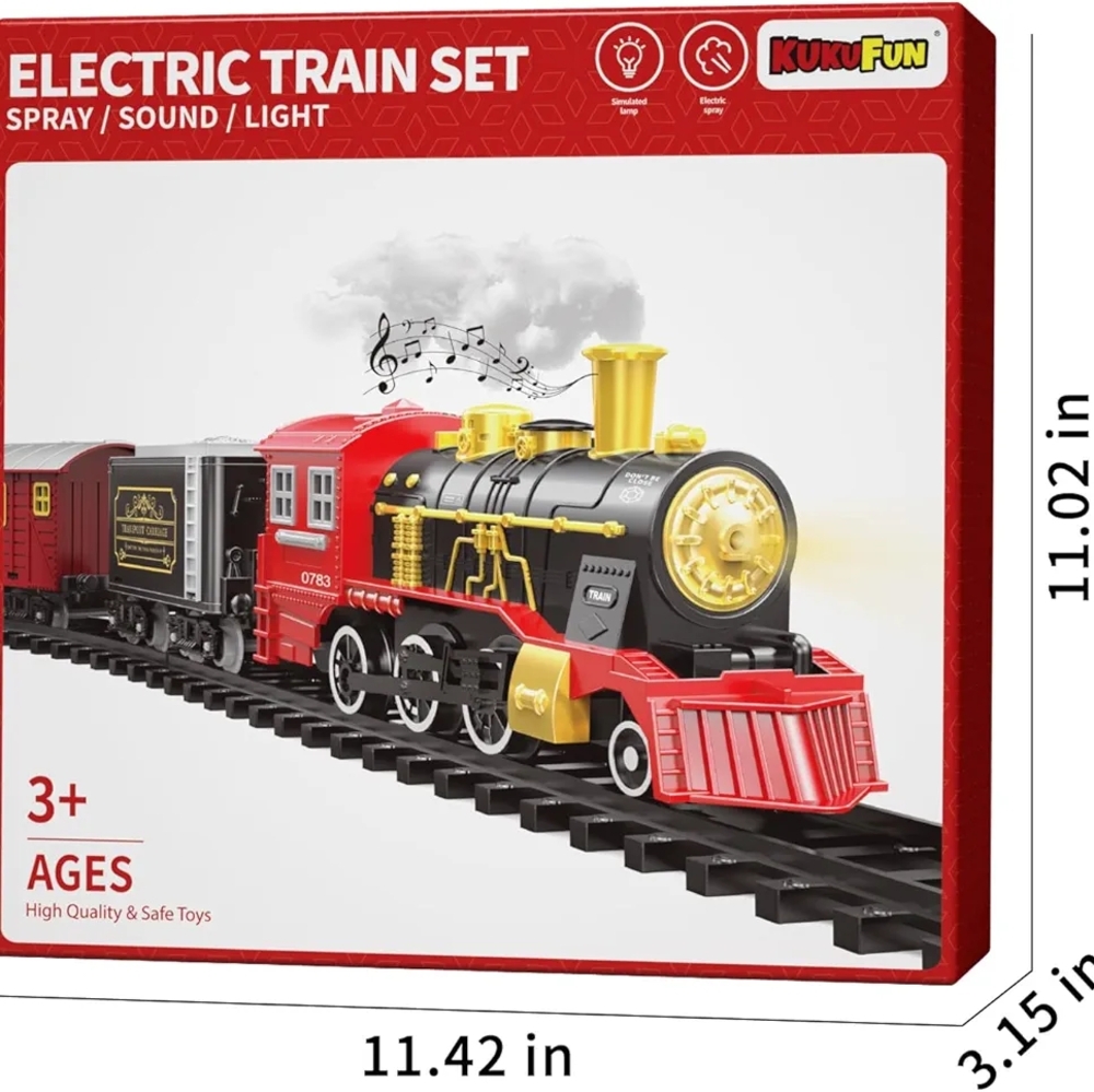 Classic Electric Red and Gold Train Set for Kids - Picture 4 of 8